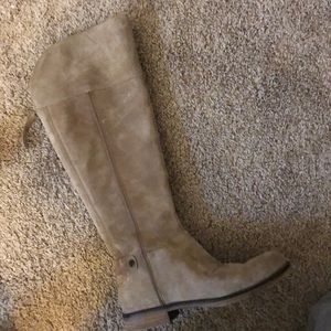 suede and leather riding boots
